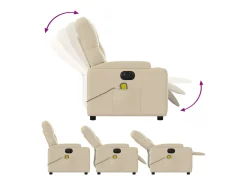 Poltrona| Poltrona de massagens reclinável elétrica tecido SHL216493 Creme