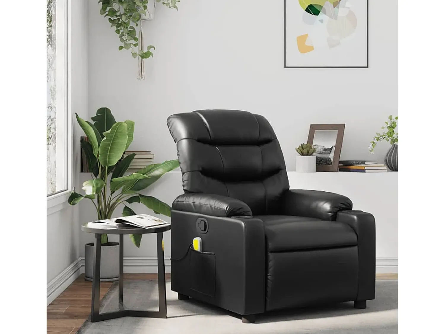 Poltrona| Poltrona de massagens reclinável couro artificial SHL949238 Preto