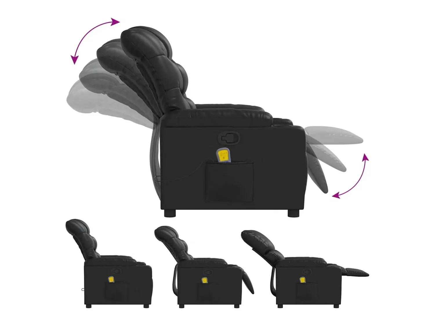Poltrona| Poltrona de massagens reclinável couro artificial SHL949238 Preto