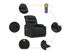 Poltrona| Poltrona de massagens reclinável couro artificial SHL949238 Preto