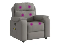 Sale Poltrona de massagens reclinável tecido cinzento-acastanhado SHL407613 Taupe