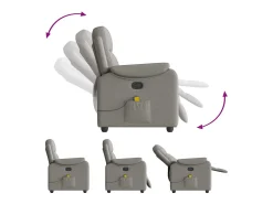 Sale Poltrona de massagens reclinável tecido cinzento-acastanhado SHL407613 Taupe