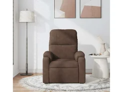 Poltrona| Poltrona de massagens reclinável tecido de microfibra SHL910106 Castanho