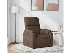 Poltrona| Poltrona de massagens reclinável tecido de microfibra SHL910106 Castanho
