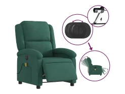 Poltrona| Poltrona de massagens reclinável elétrica veludo verde-escuro SHL994427 Verde pinho