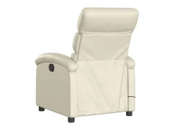 Poltrona|vidaxl Poltrona de massagens reclinável couro artificial cor Creme