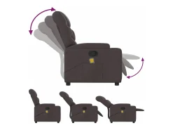 Poltrona|vidaxl Poltrona de massagens reclinável tecido castanho-escuro Castanho chocolate