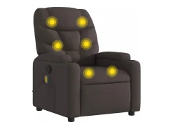 Poltrona|vidaxl Poltrona de massagens reclinável tecido castanho-escuro Castanho chocolate