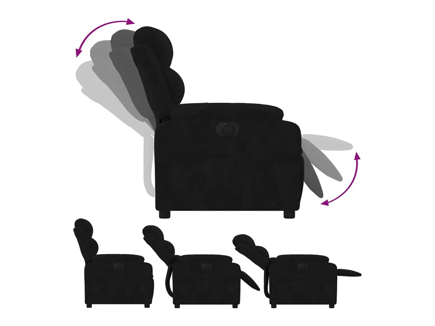 Sale Poltrona de massagens reclinável veludo SHL142227 Preto