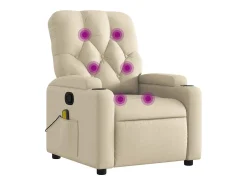 Poltrona*vidaxl Poltrona de massagens reclinável tecido cor Creme