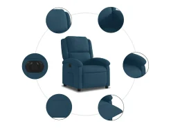 Hot vidaxl Poltrona de massagens reclinável veludo Azul