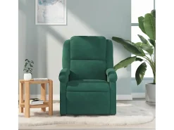 Poltrona* Poltrona de massagens reclinável veludo verde-escuro SHL800825 Verde pinho