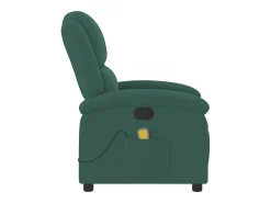 Poltrona* Poltrona de massagens reclinável veludo verde-escuro SHL800825 Verde pinho