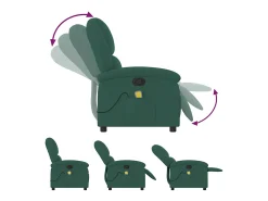 Poltrona* Poltrona de massagens reclinável veludo verde-escuro SHL800825 Verde pinho