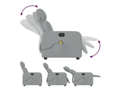 Poltrona| Poltrona de massagens reclinável elétrica tecido -claro SHL582254 Cinzento
