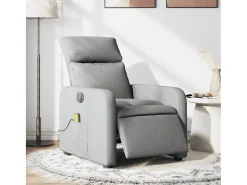 Poltrona| Poltrona de massagens reclinável elétrica tecido -claro SHL582254 Cinzento