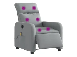 Poltrona| Poltrona de massagens reclinável elétrica tecido -claro SHL582254 Cinzento