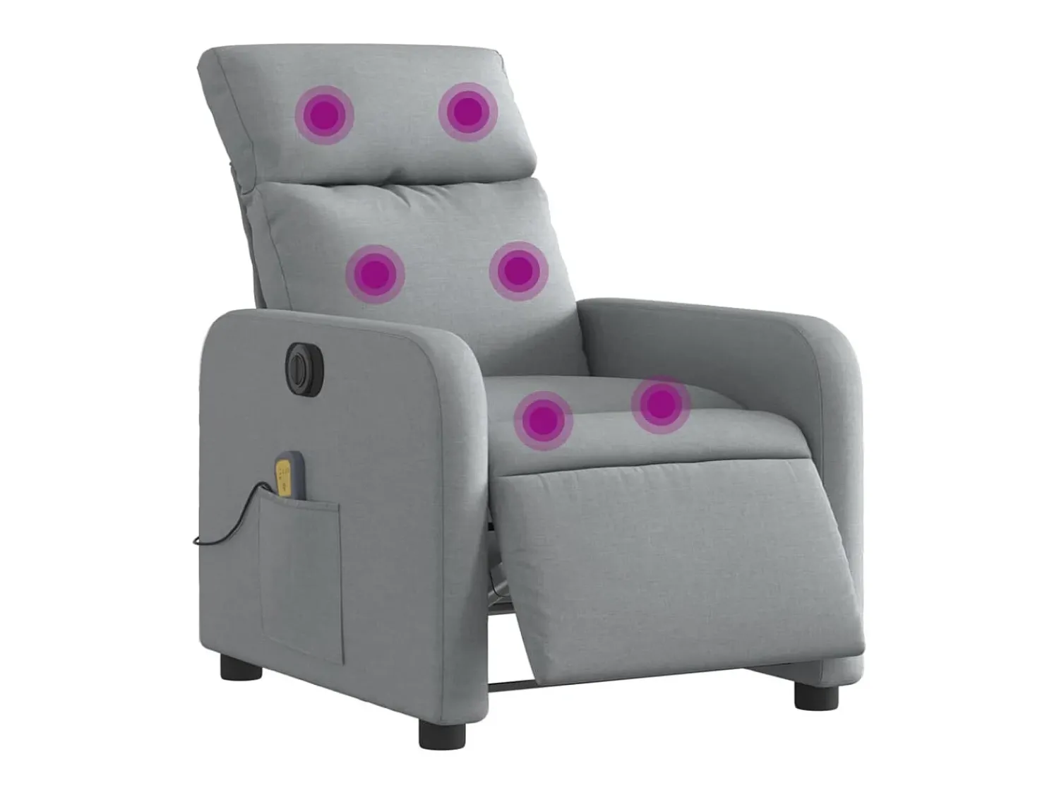 Poltrona| Poltrona de massagens reclinável elétrica tecido -claro SHL582254 Cinzento