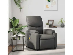 Hot Poltrona de massagens reclinável couro artificial SHL976449 Cinzento