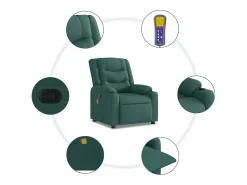 Poltrona| Poltrona de massagens reclinável tecido verde-escuro SHL33480 Verde pinho