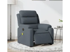 Poltrona* Poltrona de massagens reclinável elétrica veludo cinza-escuro SHL531325 Cinza antracite
