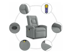 Poltrona* Poltrona de massagens reclinável tecido -claro SHL271470 Cinzento