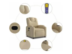 Poltrona* Poltrona de massagens reclinável tecido cor SHL461624 Creme
