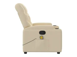 Hot vidaxl Poltrona de massagens reclinável tecido cor Creme