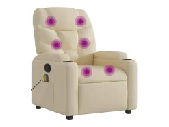 Hot vidaxl Poltrona de massagens reclinável tecido cor Creme