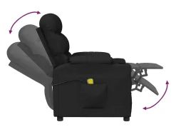 vidaxl Poltrona de massagens reclinável tecido^ Poltrona