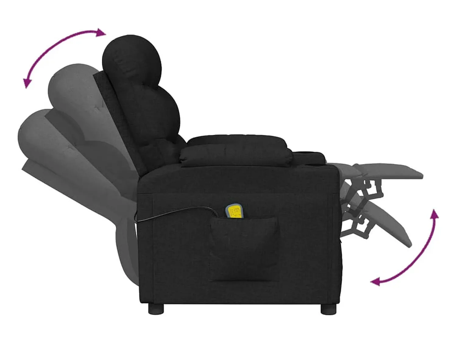 vidaxl Poltrona de massagens reclinável tecido^ Poltrona