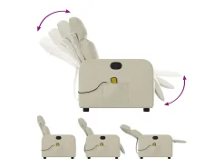 Poltrona| Poltrona de massagens reclinável couro artificial cor SHL48881 Creme