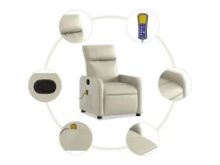 Poltrona| Poltrona de massagens reclinável couro artificial cor SHL48881 Creme