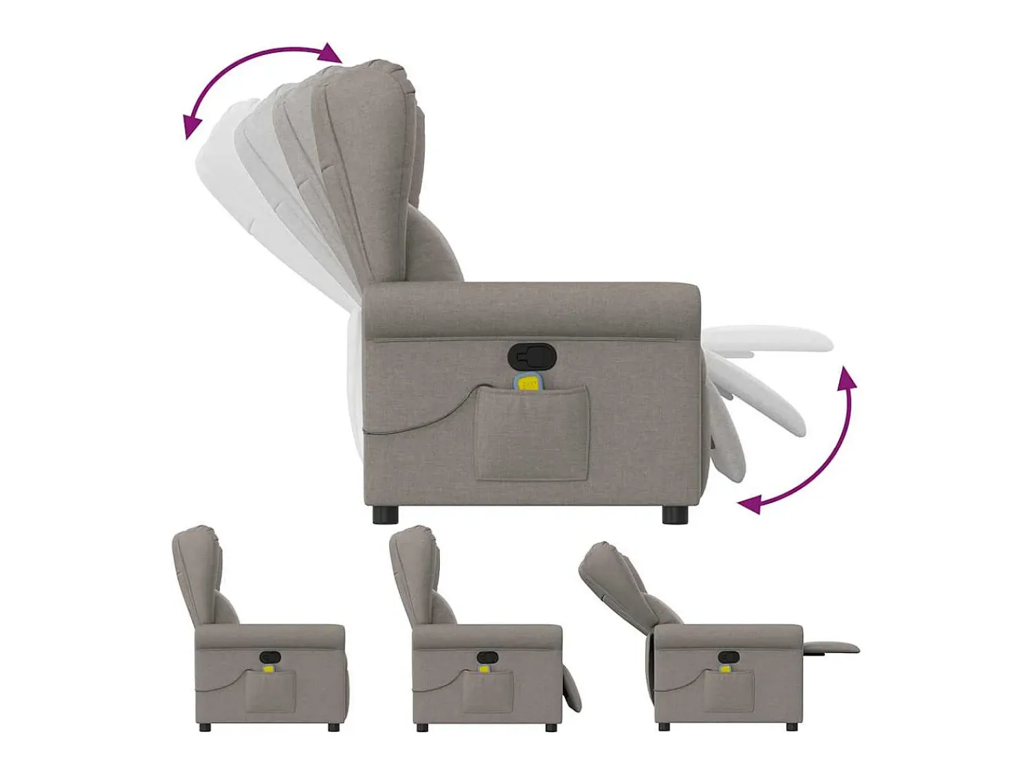Sale Poltrona de massagens reclinável tecido cinzento-acastanhado SHL55617 Taupe