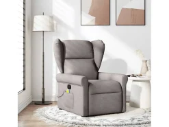 Sale Poltrona de massagens reclinável tecido cinzento-acastanhado SHL55617 Taupe