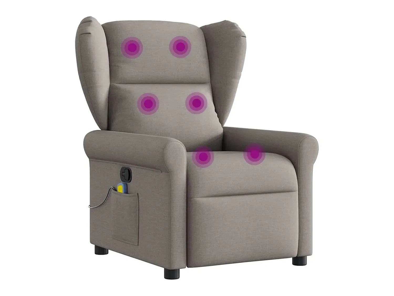 Sale Poltrona de massagens reclinável tecido cinzento-acastanhado SHL55617 Taupe