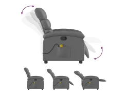 Poltrona* Poltrona de massagens reclinável couro artificial SHL701073 Cinzento