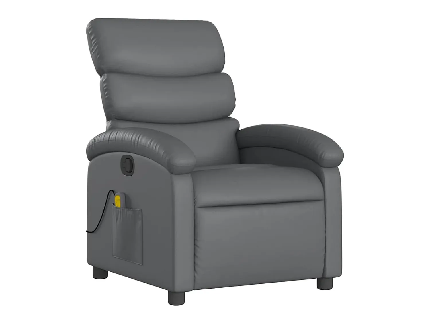 Poltrona* Poltrona de massagens reclinável couro artificial SHL701073 Cinzento