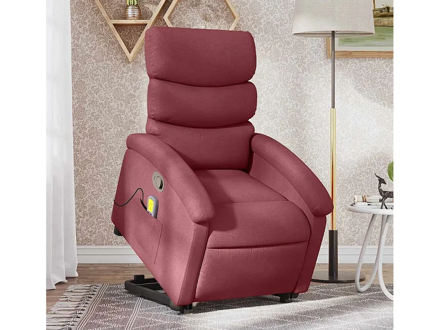 Poltrona de massagens reclin. elevatória tecido tinto SHL261249^ Poltrona