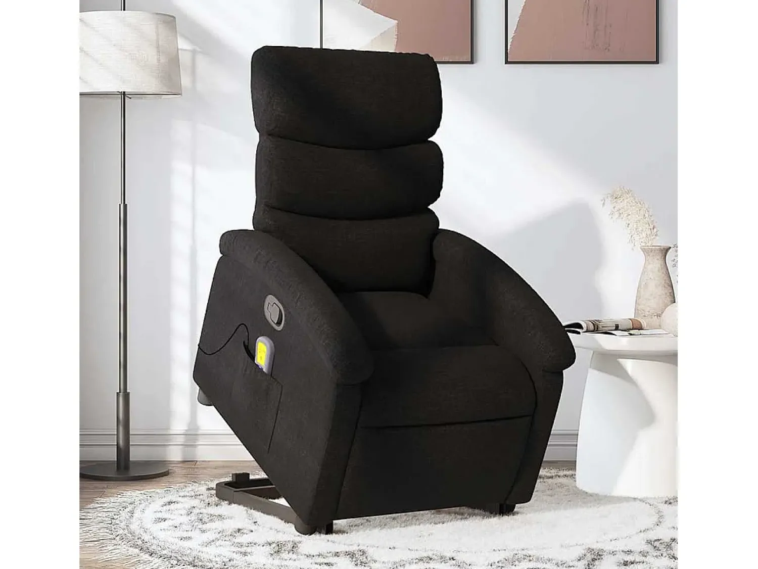 Poltrona* Poltrona de massagens reclinável elevatória tecido SHL210507 Preto