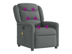 Poltrona de massagens reclinável tecido cinzento-escuro SHL948005 Cinza antracite
