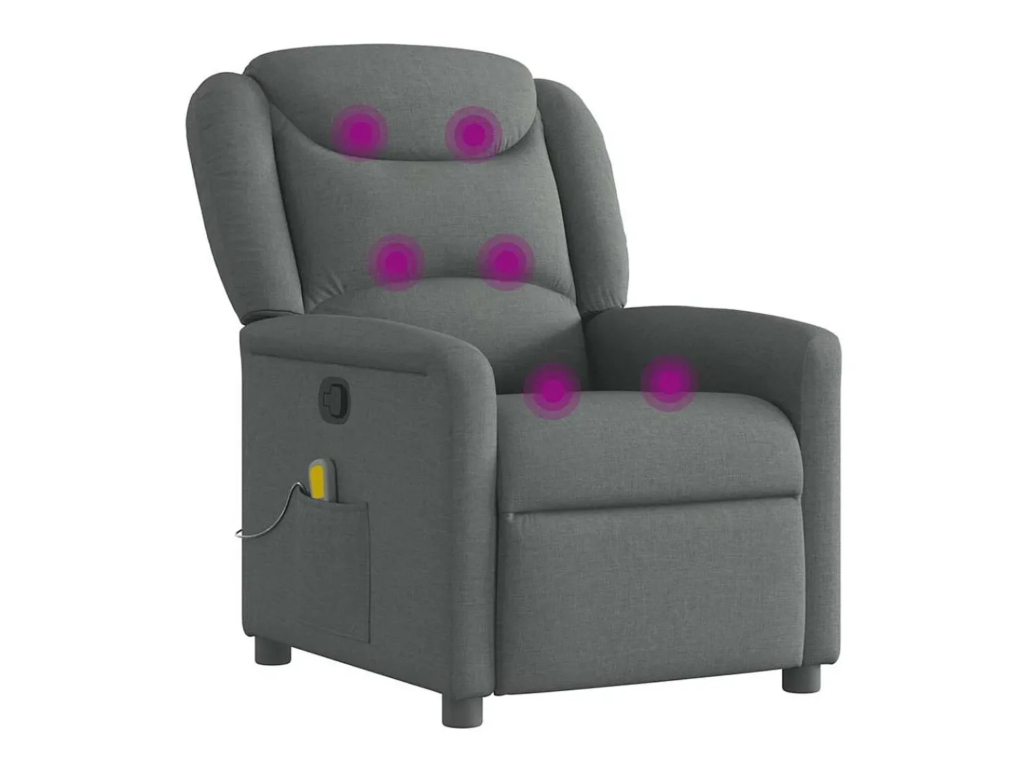 Poltrona de massagens reclinável tecido cinzento-escuro SHL948005 Cinza antracite