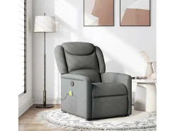Poltrona de massagens reclinável tecido cinzento-escuro SHL948005 Cinza antracite