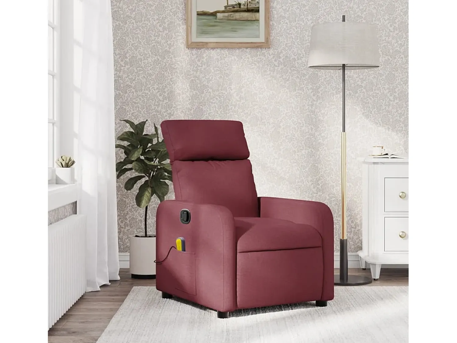 Poltrona| Poltrona de massagens reclinável tecido tinto SHL742077 Vermelho