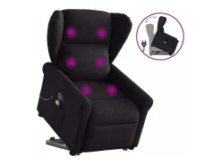 Hot Poltrona de massagens reclinável elevatória tecido SHL475600 Preto