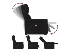 Hot Poltrona de massagens reclinável elevatória tecido SHL475600 Preto