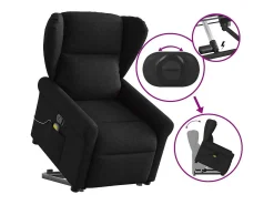 Hot Poltrona de massagens reclinável elevatória tecido SHL475600 Preto