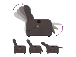 Poltrona| Poltrona de massagens reclinável tecido -escuro SHL705884 Castanho