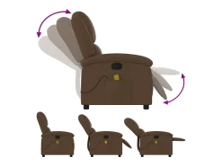 Poltrona de massagens reclinável tecido SHL295549 Castanho