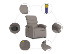 Online Poltrona de massagens reclinável tecido cinzento-acastanhado SHL850249 Taupe